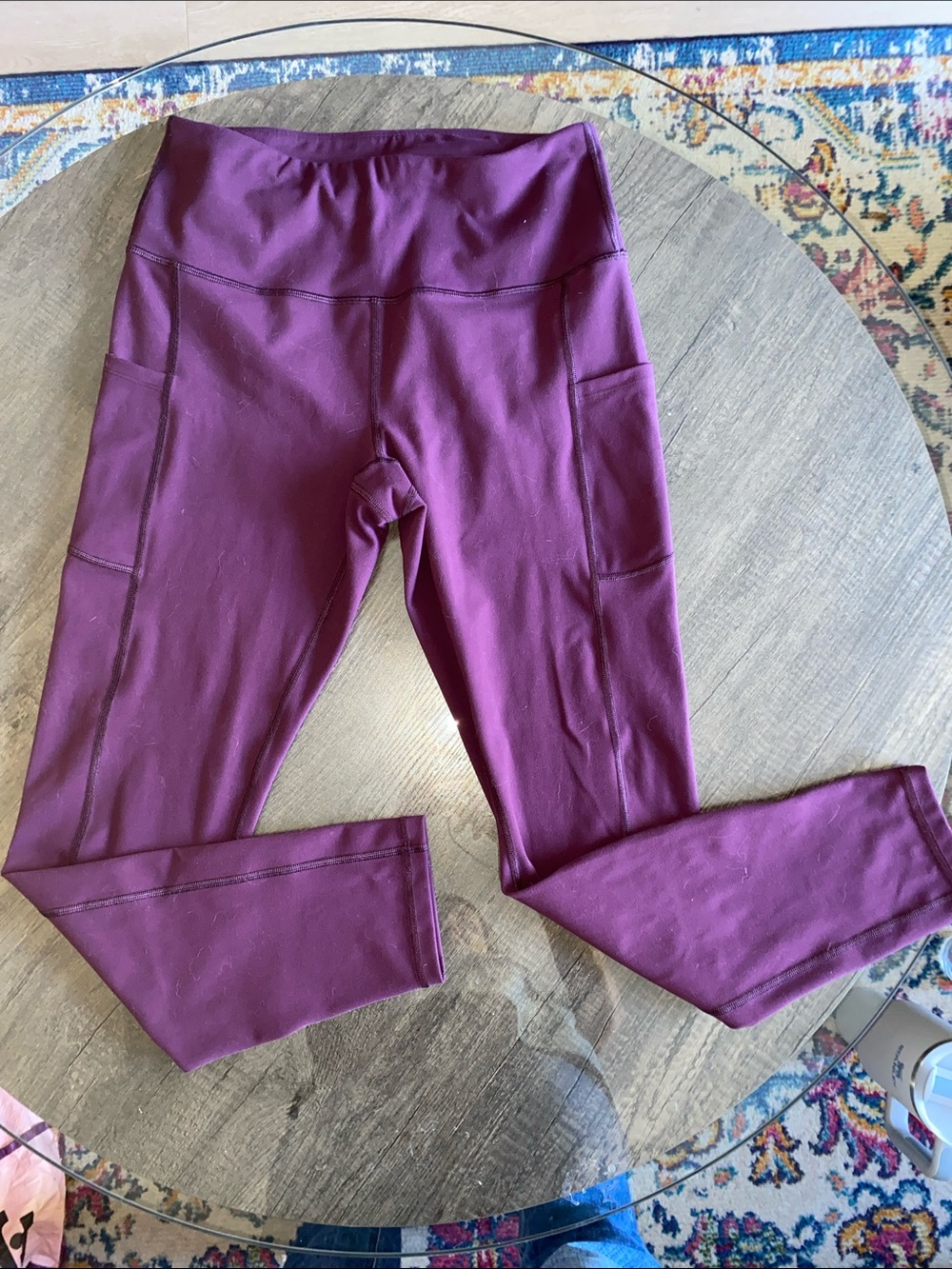 High-Waist Pocket Leggings in Plum for Women